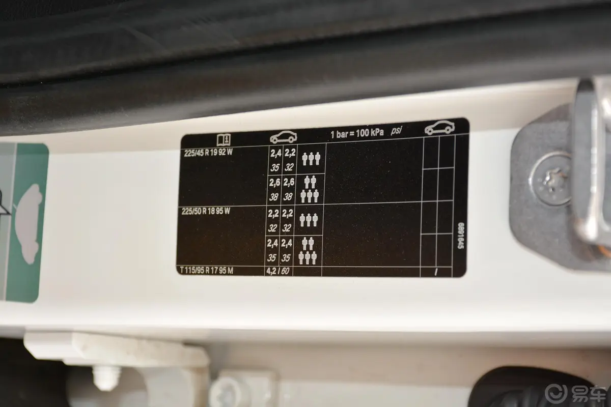 宝马X2(进口)sDrive20i M越野套装 国VI胎压信息铭牌