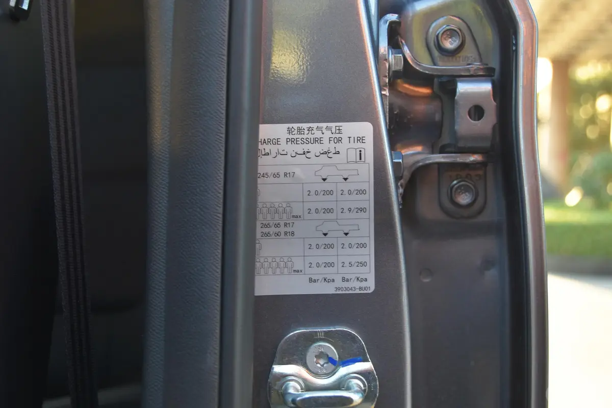 凯程F702.5T 四驱 标轴 豪华版 柴油 国V胎压信息铭牌