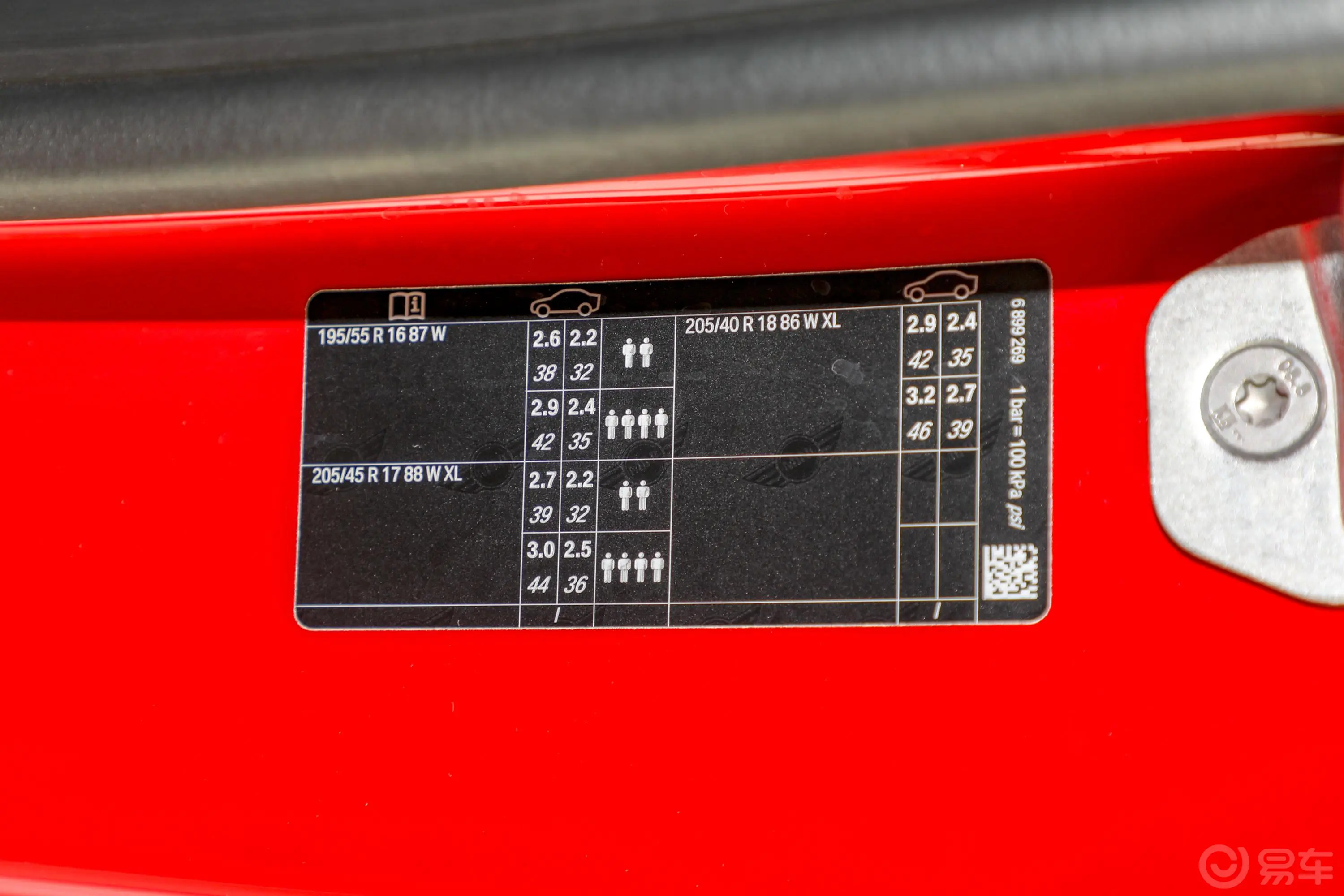 MINI2.0T COOPER S 赛车手车辆信息铭牌