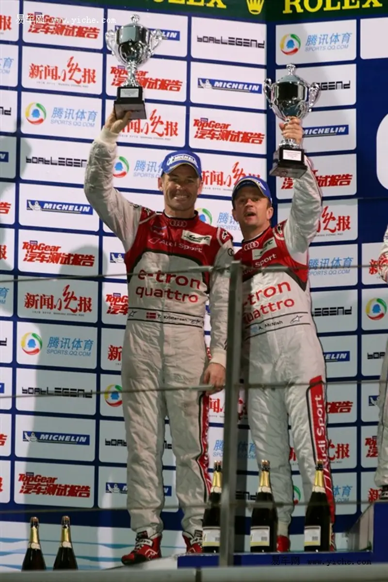 汤姆·克里斯滕森（左）和阿兰·迈克尼什（右）夺得世界耐力锦标赛上海6小时赛亚军