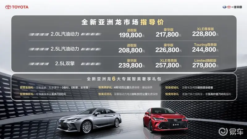 旗舰再升级！一汽丰田全新亚洲龙上市售19.98-27.98万元