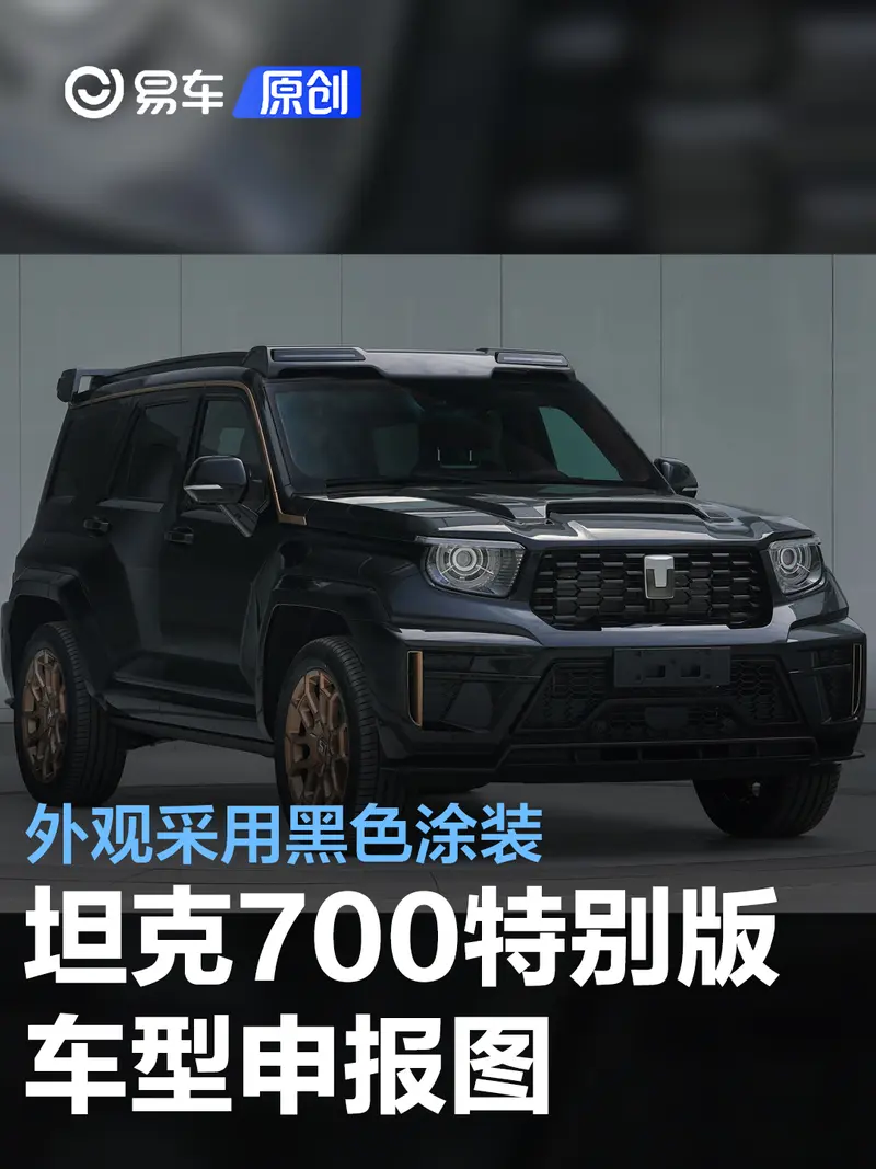 坦克700特别版车型申报图 外观采用黑色涂装